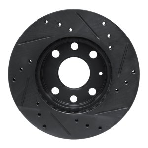 Chevrolet SPARK Brake Rotor (1) - Front Left - R1 Concepts - Drilled & Slotted - Black - `88-`20